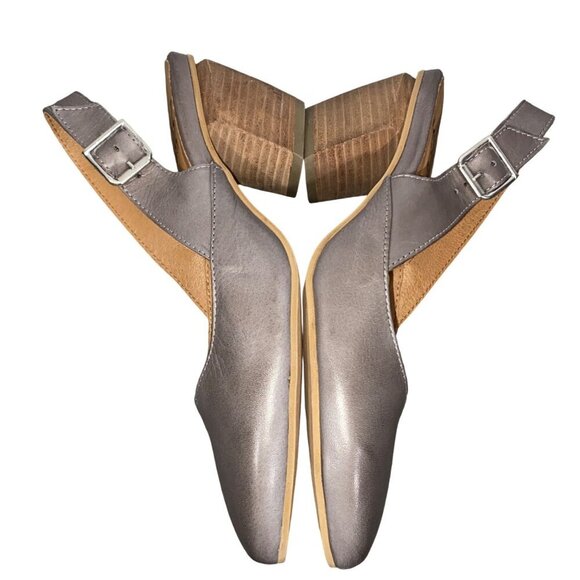 Miz Mooz Women's Aurora block stacked heel Pumps graphite gray women’s 39 - Picture 9 of 14